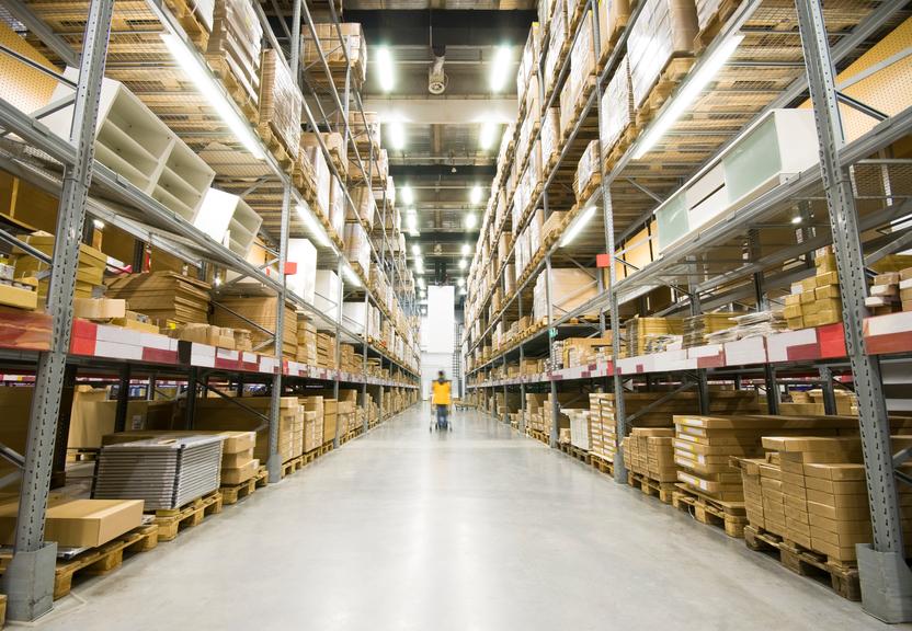 Warehouse shelves