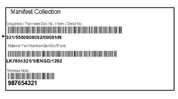 Rolls-Royce Receipt manifest example