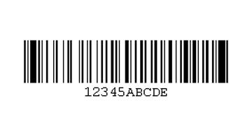 Alphanumeric barcode label example