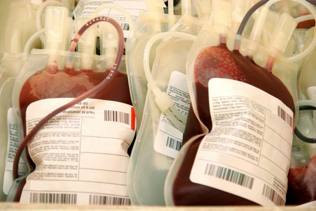 Bags of Donated Blood