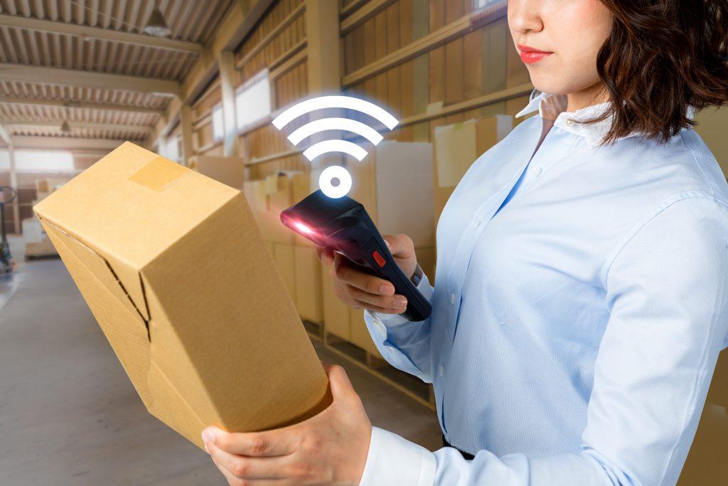 Worker in Warehouse Using RFID Technology