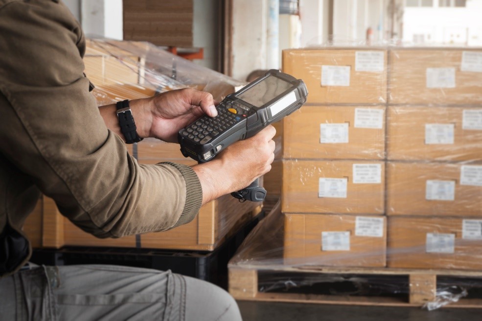 Barcoding technology for warehouse