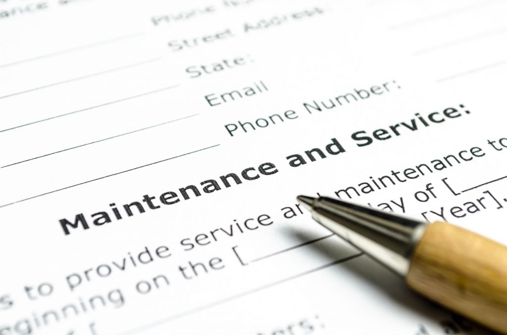 Maintenance and service contract